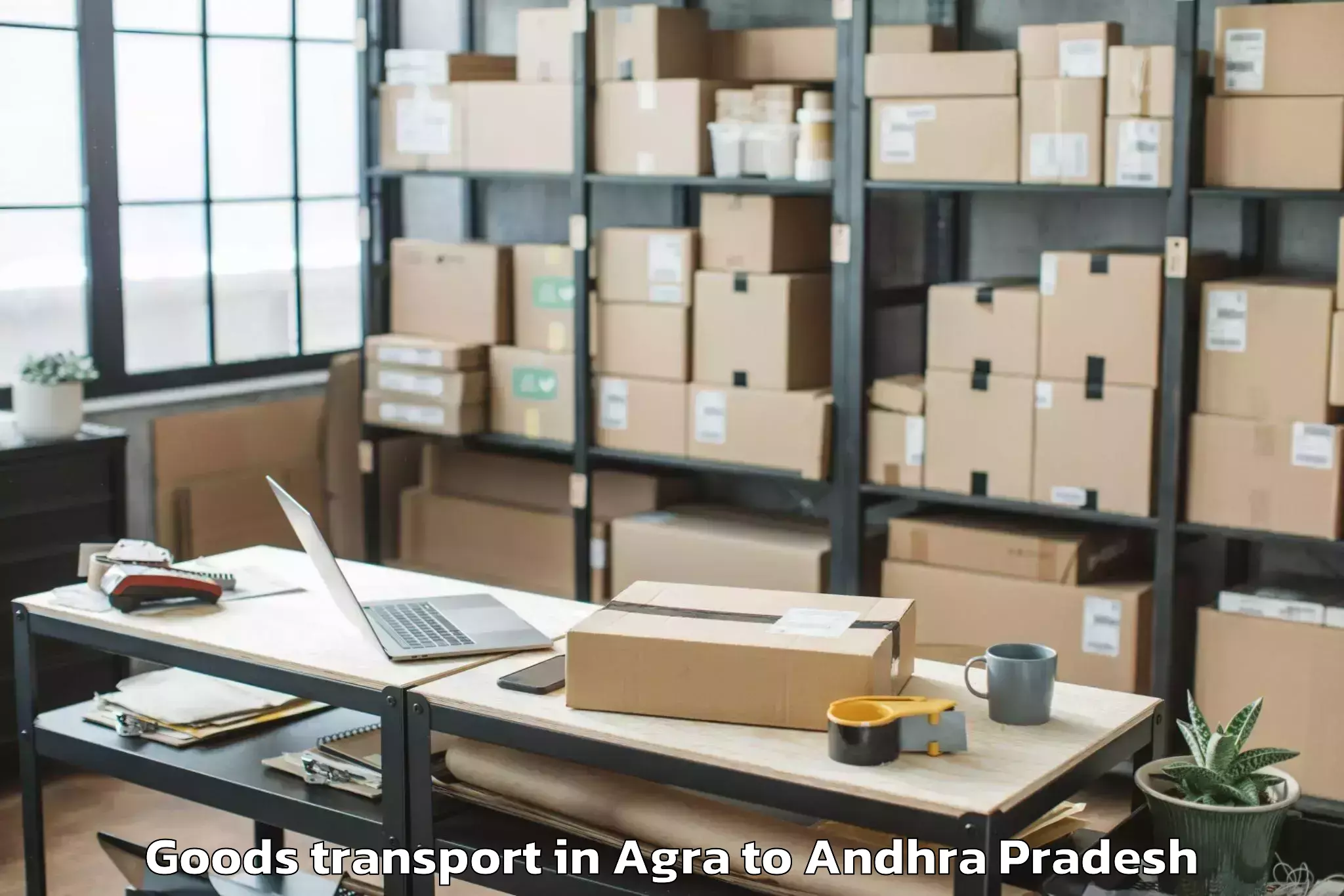 Top Agra to Gonegandla Goods Transport Available